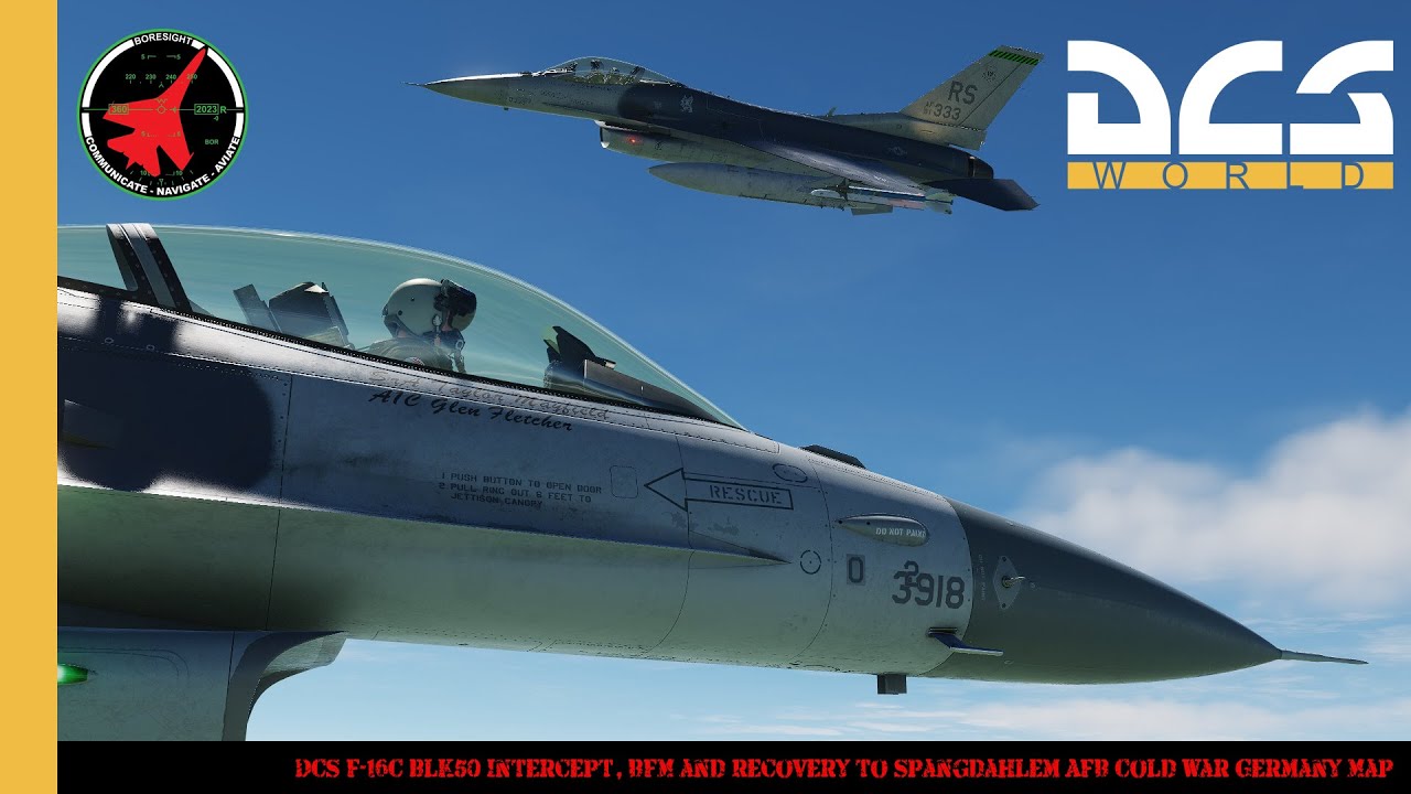 DCS F-16C blk.50 QRA Intercept, BFM and Recovery to Spangdahlem AFB Cold War Germany Map