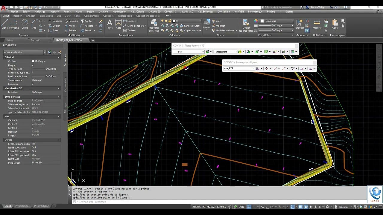 Cours 19 - Formation Covadis plateformes -   Dessin des profils en travers   Partie 1