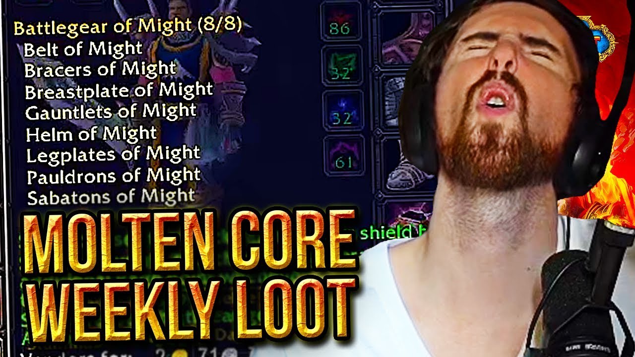 Asmongold Completes FULL 8/8 TANK SET - Weekly Molten Core LOOT - Classic WoW