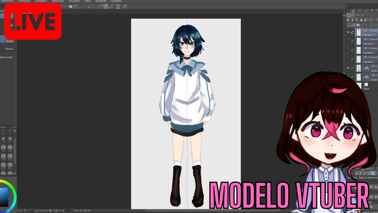 DESENHANDO UM MODELO VTUBER AO VIVO !! Parte 1