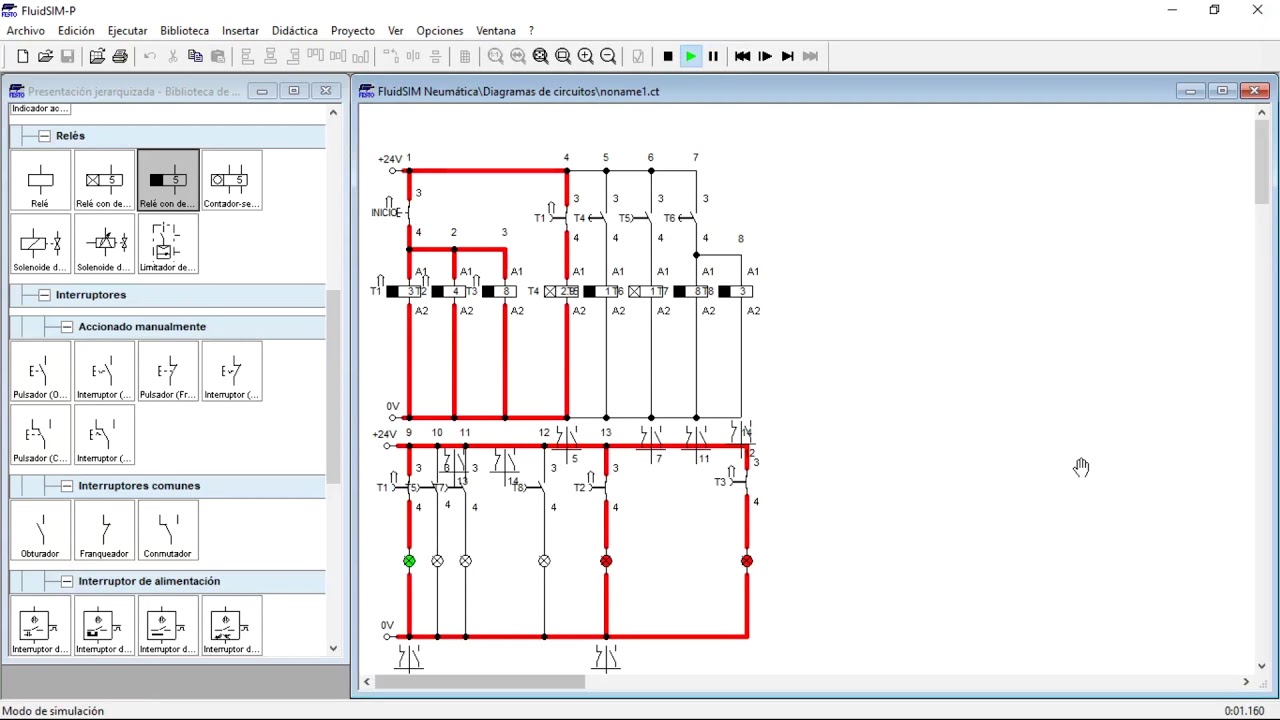 Programación de Semáforos en Festo FluidSim (Lenguaje en LD)