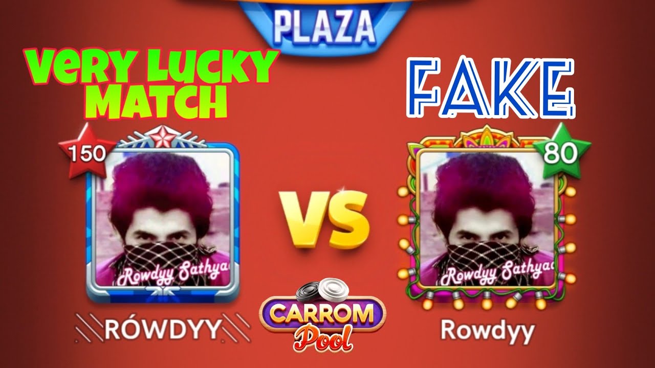 🔥Rowdyy VS Fake Rowdyy 🐍 Very Lucky match in Singapore plaza ⭐ Carrom pool
