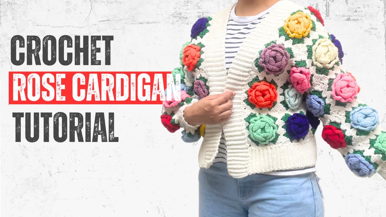 Crochet Rose Cardigan │Crochet Sweater Tutorial 🌸