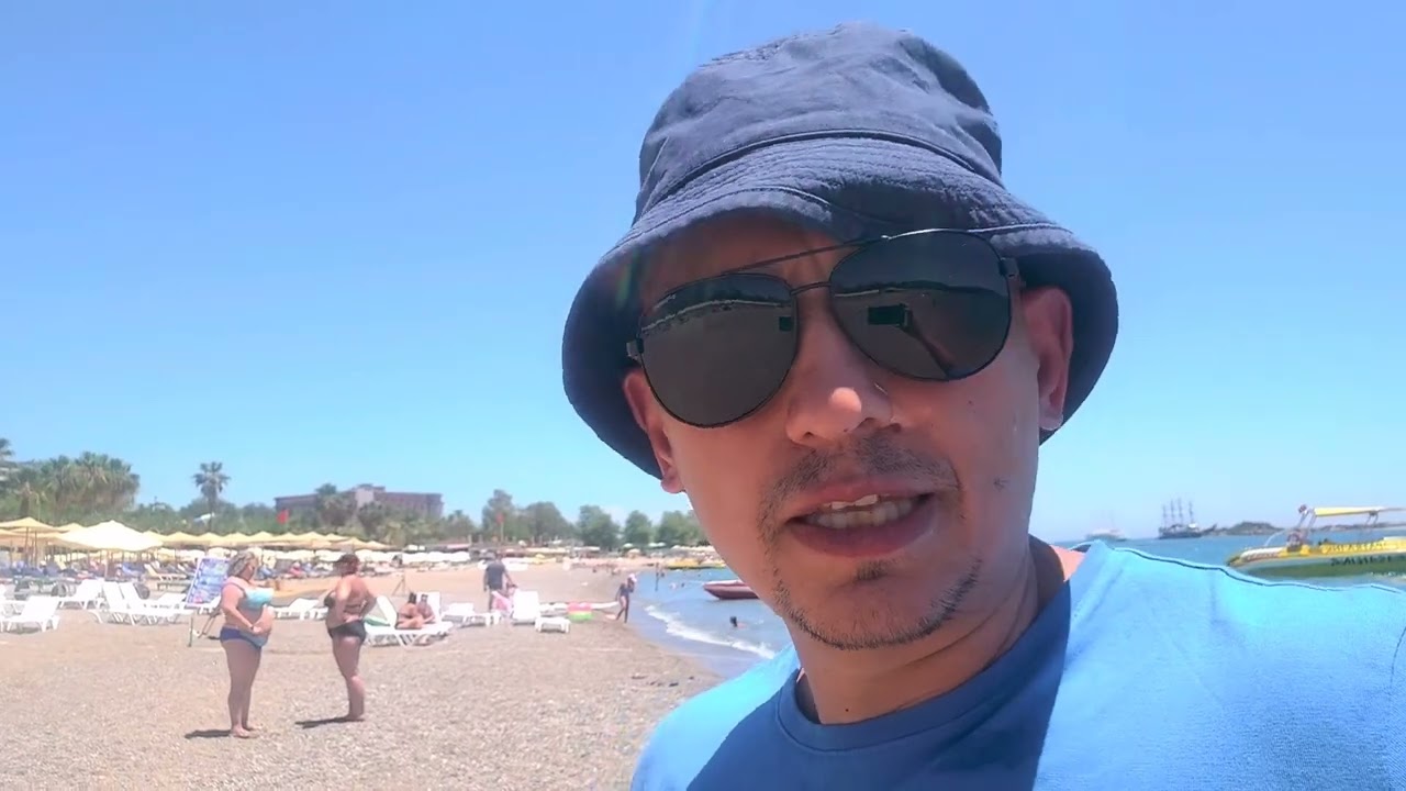 обзор пляжа отеля Saphir Resort & Spa, Турция,   Окурджалар, июнь 2024г.