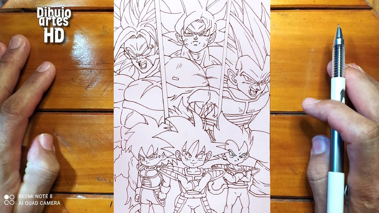 Cómo dibujar a Goku Ultra Instinto y Broly Legendario y Vegeta Evolución Azul