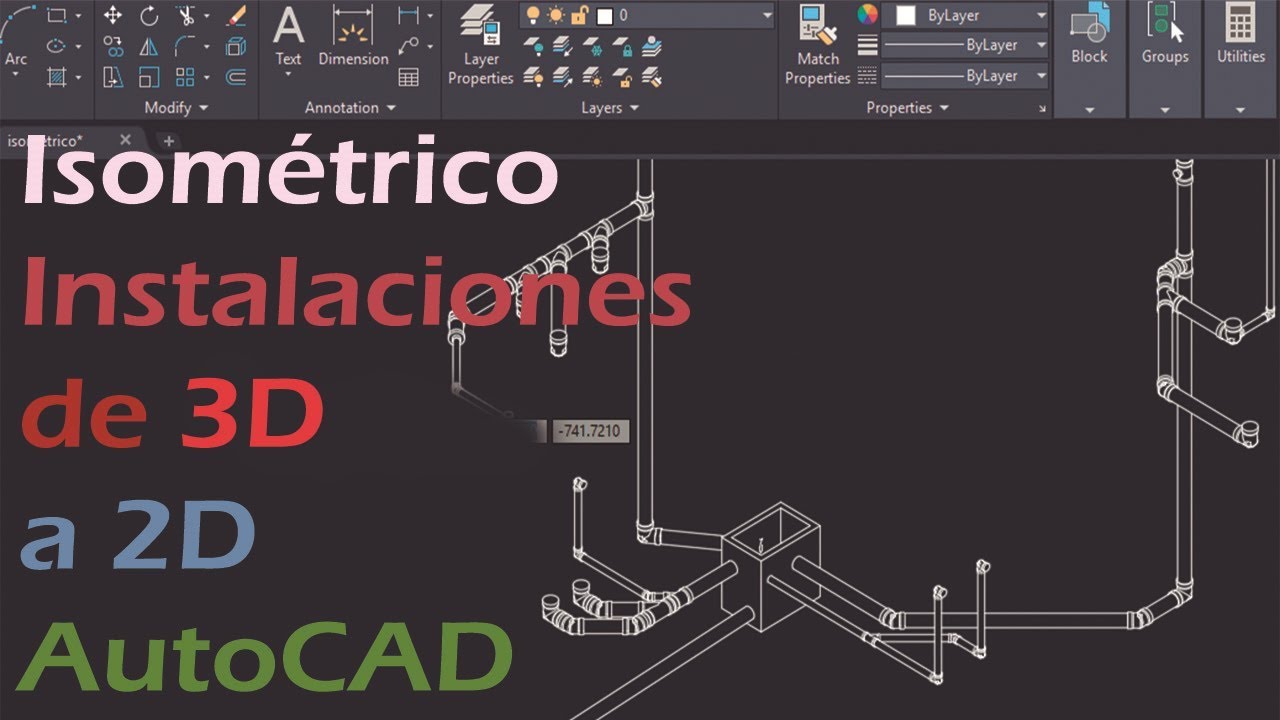 Isométrico de 3d a 2d en AUTOCAD