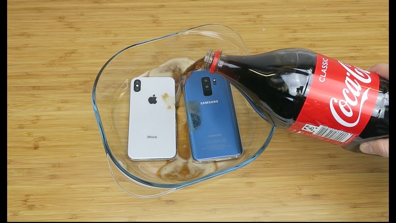 Samsung Galaxy S9 Plus vs iPhone X Coca Cola Freeze Test 24 Hours