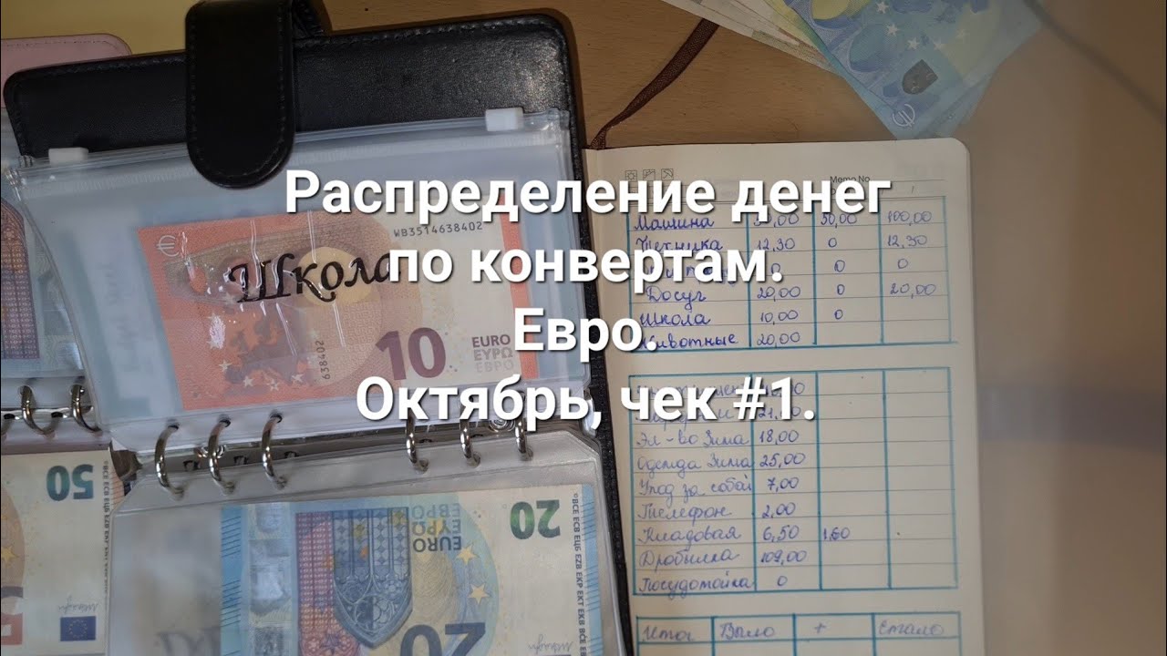 Распределение денег по конвертам. Октябрь. Чек #1. Во время съёмки что-то пошло не так