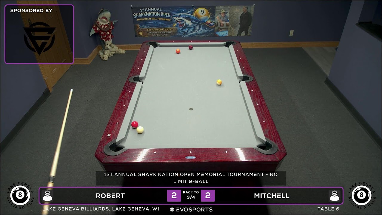 ROBERT vs MITCHELL - LAKE GENEVA BILLIARDS - TABLE 6 | EvoSports