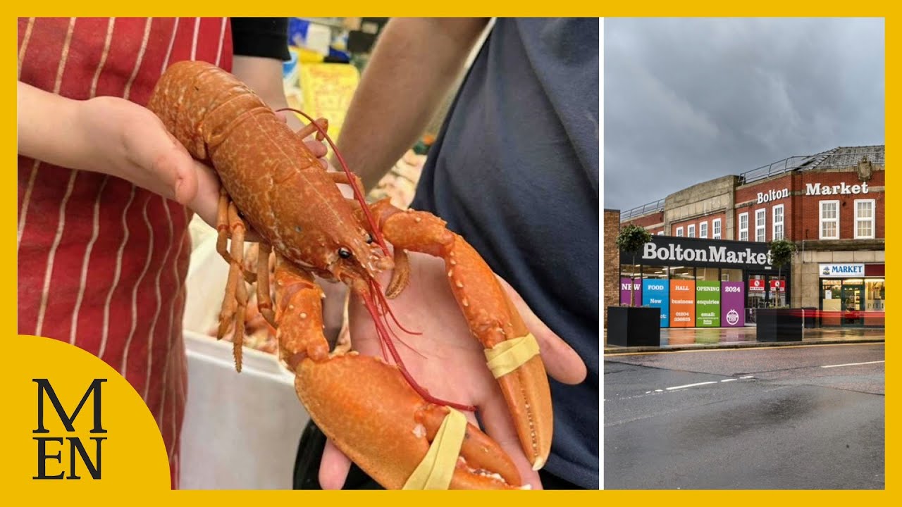 Rare orange lobster turns up at Bolton market