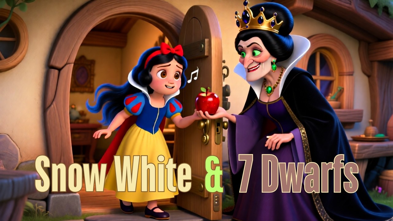 Snow White and seven dwarfs | Classic Fairy Tale for Kids | Moral Story About Kindness & Courage |