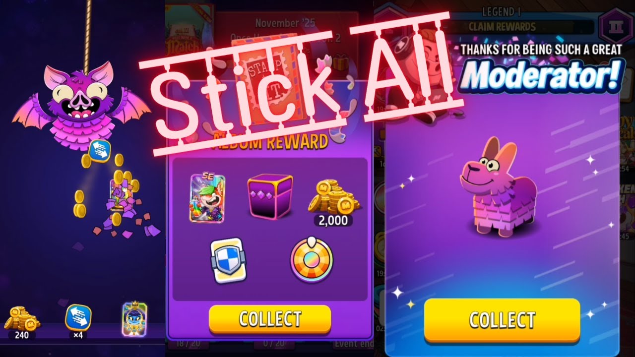Match Masters, PINATA + 2x Mini Bat, STICK ALL #match #masters #PINATA #STICK #ALL #Album #Reward