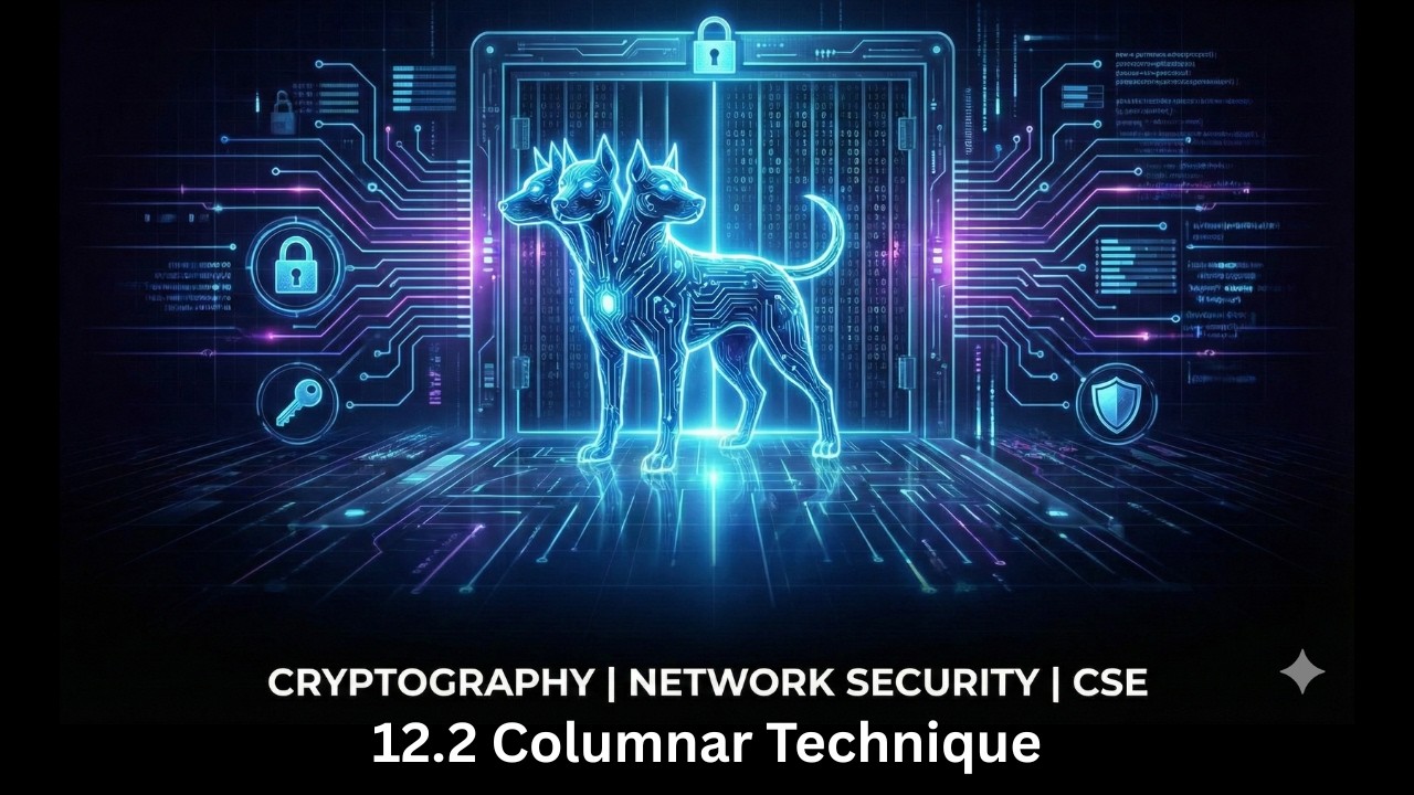 12.2 Columnar Technique | Transposition Techniques | Cryptography |  Computer Science Engineering