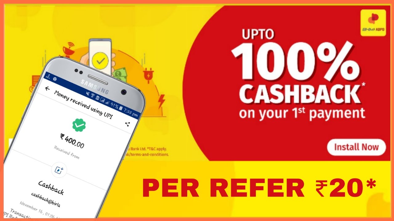 Bhim ABPB Loot Offer - 1st Payment Get 100% Cashback & 1st Transaction Get Cashback + Refer & Earn