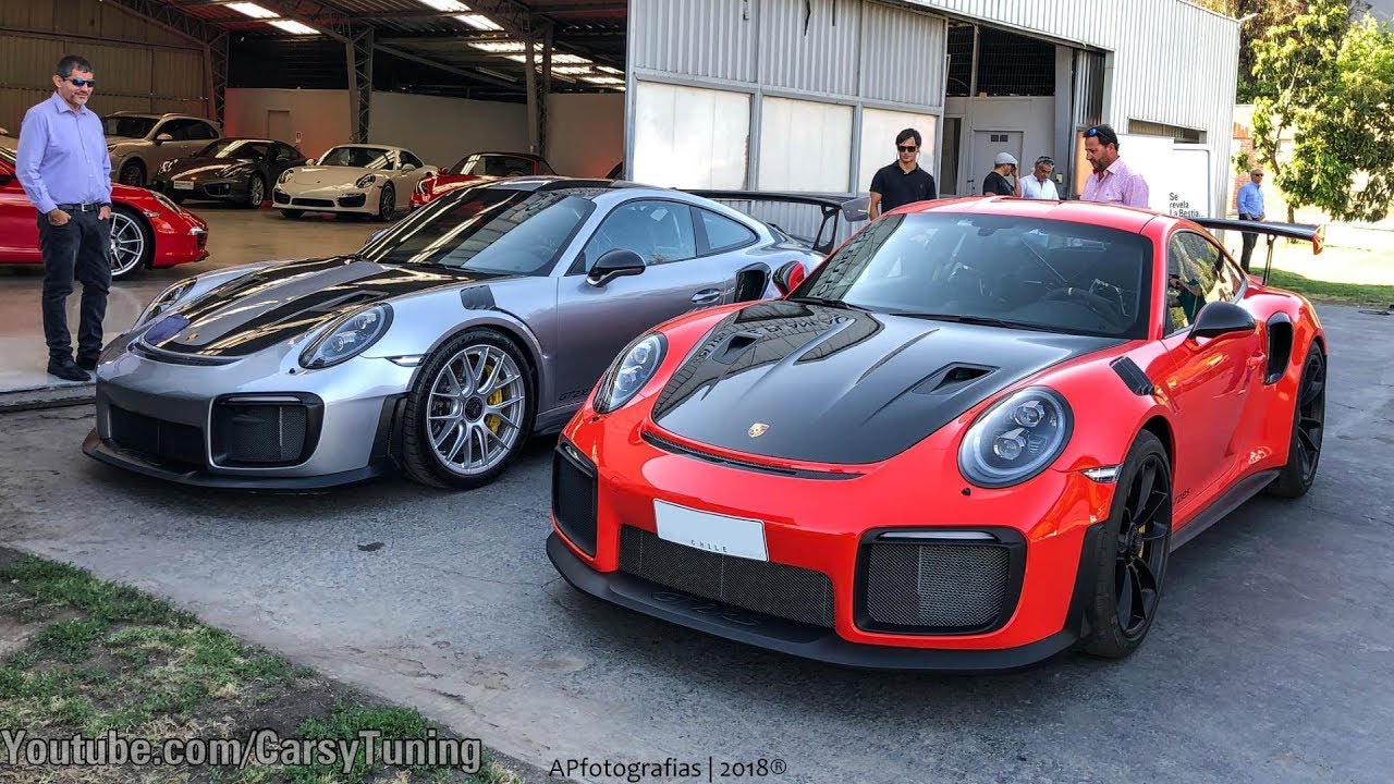 Porsche 991 GT2RS x3 Launch - Start Up, Revs, Accelerations and Flames!