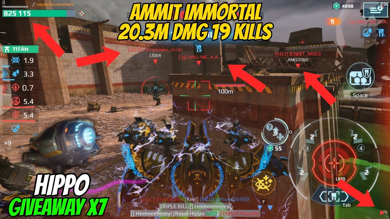 Ammit Immortal! 20.3m dmg x19 kills 😱 - War Robots - War Robots #WRWinHippo