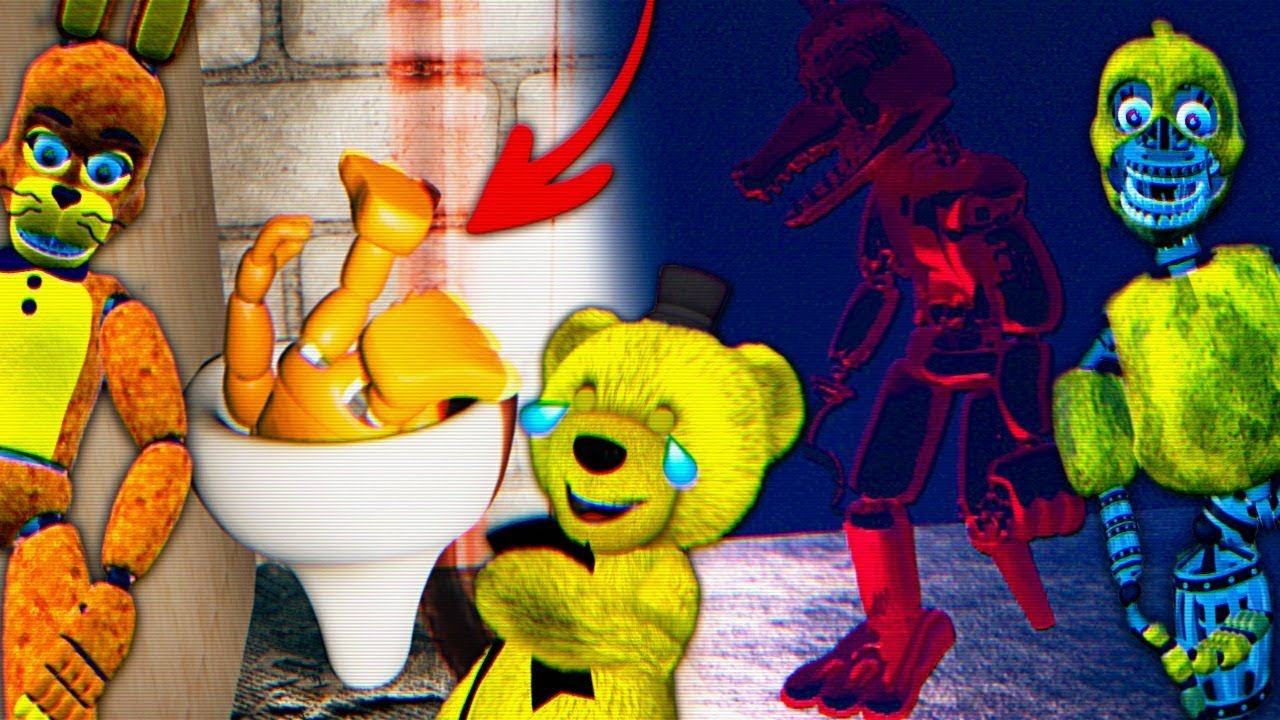 FNAF ПЛЮШТРАП в УНИТАЗЕ УГАР и СЕКРЕТНАЯ КОМНАТА с КРАСНЫМ ФОКСИ из ФНАФ НОВЫЕ АНИМАТРОНИКИ !!!