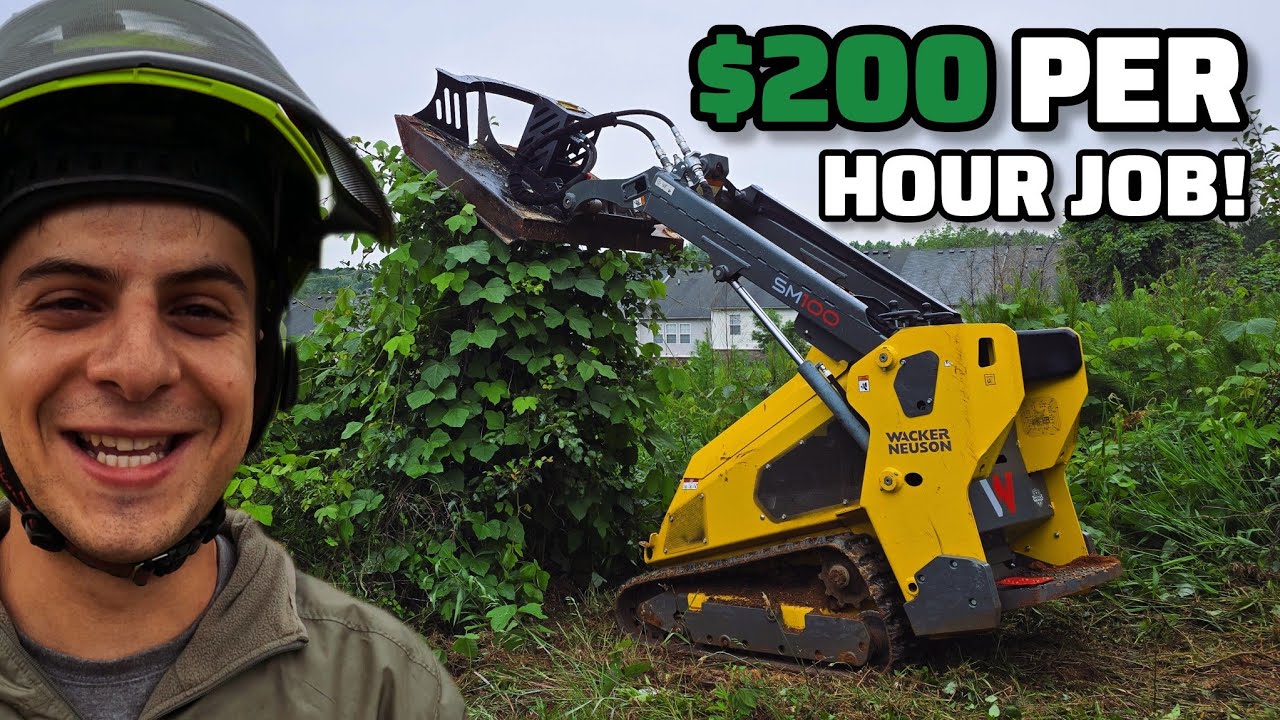 I Got Hired To Mow A Big Open Field With My $40k Mini Skid Steer Brush Cutter!
