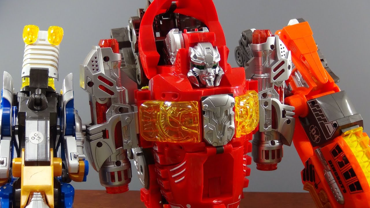 【恐竜５体合体!】DINOBOTS GUN 酷焔恐竜王！【超巨大】 CHINESE TOY DINOBOTS GUN 