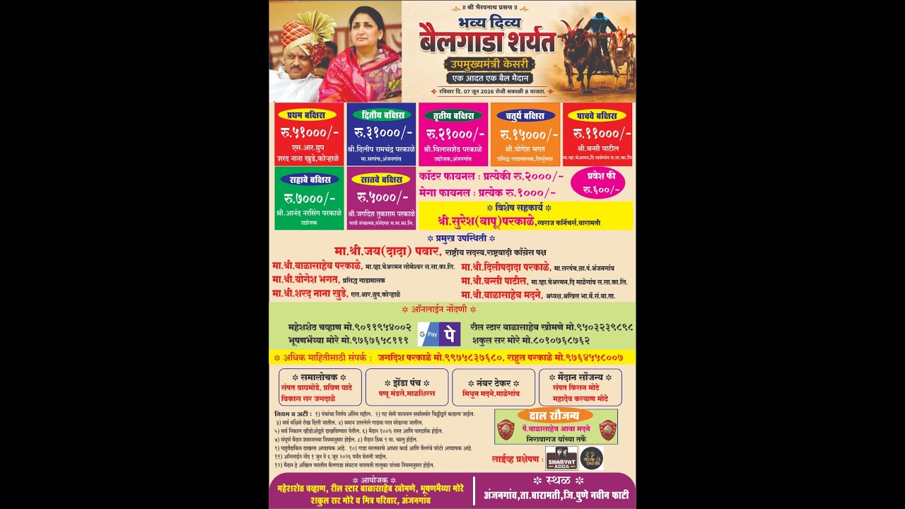 उपमुख्यमंत्री केसरी भव्य एक आदत बैल मैदान अंजनगांव लाईव