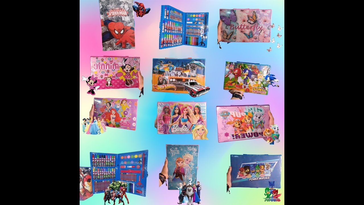 Estojo Infantil Maleta Kit Material Escolar Canetinhas V&aacute;rios Personagens