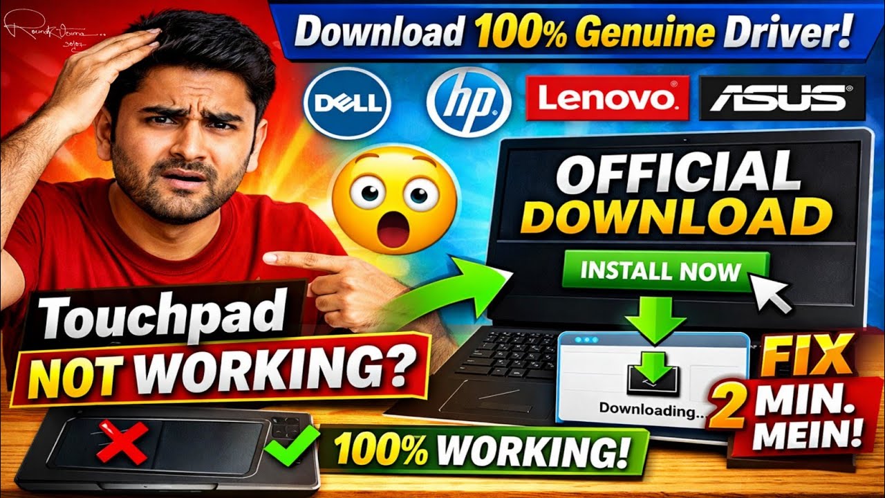 Touchpad Not Working? Laptop Touchpad Driver Download & Install (Official Method) 100% Working