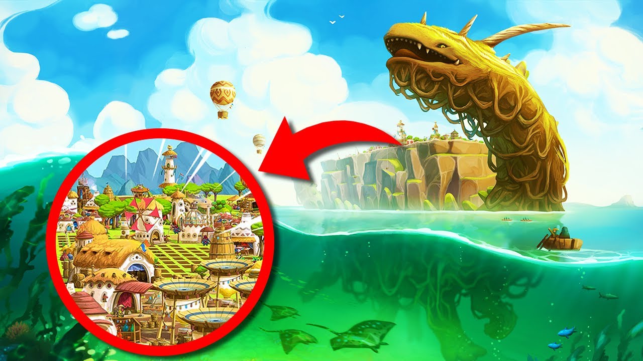 Taming a HUGE sea creature to build a city on it's back in The Wandering Village!