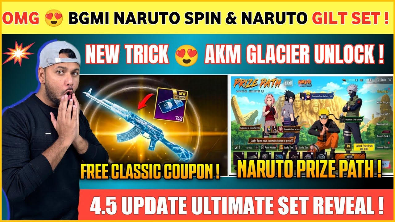 NEW TRICK 🤩 AKM GLACIER  | Next Prize Path in Bgmi | Free Classic Crate Coupon Bgmi | Next Ultimate