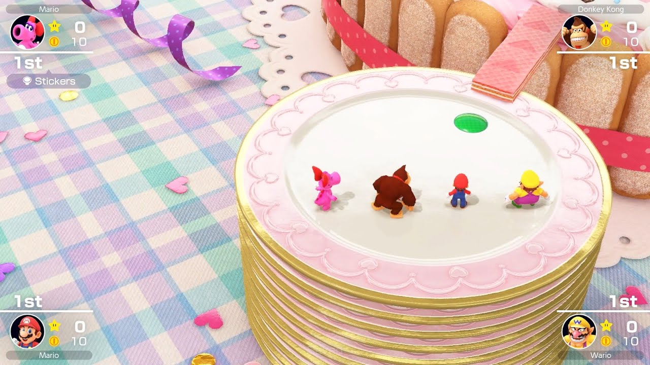 Mario Party Superstars #1026 Peach's Birthday Cake Birdo vs Wario vs Donkey Kong vs Mario