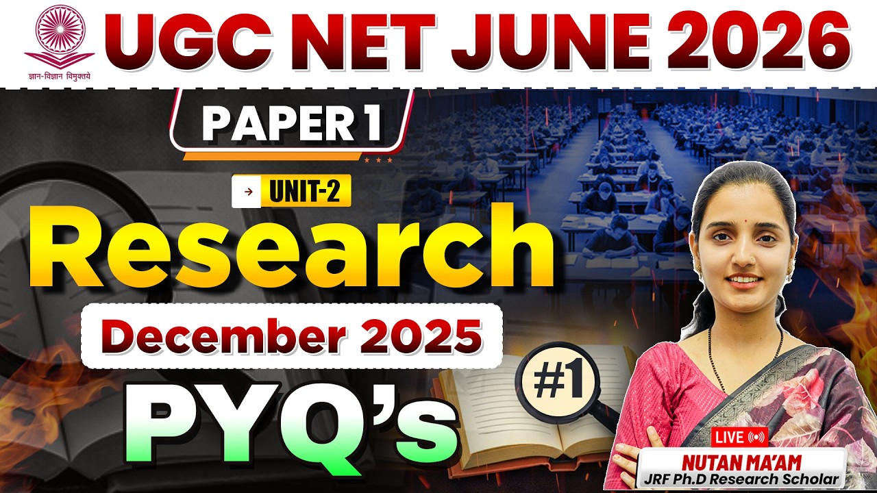 UGC NET June 2026 | Paper 1 Research PYQs (Dec 2025) | Most Important Questions By  Nutan Mam