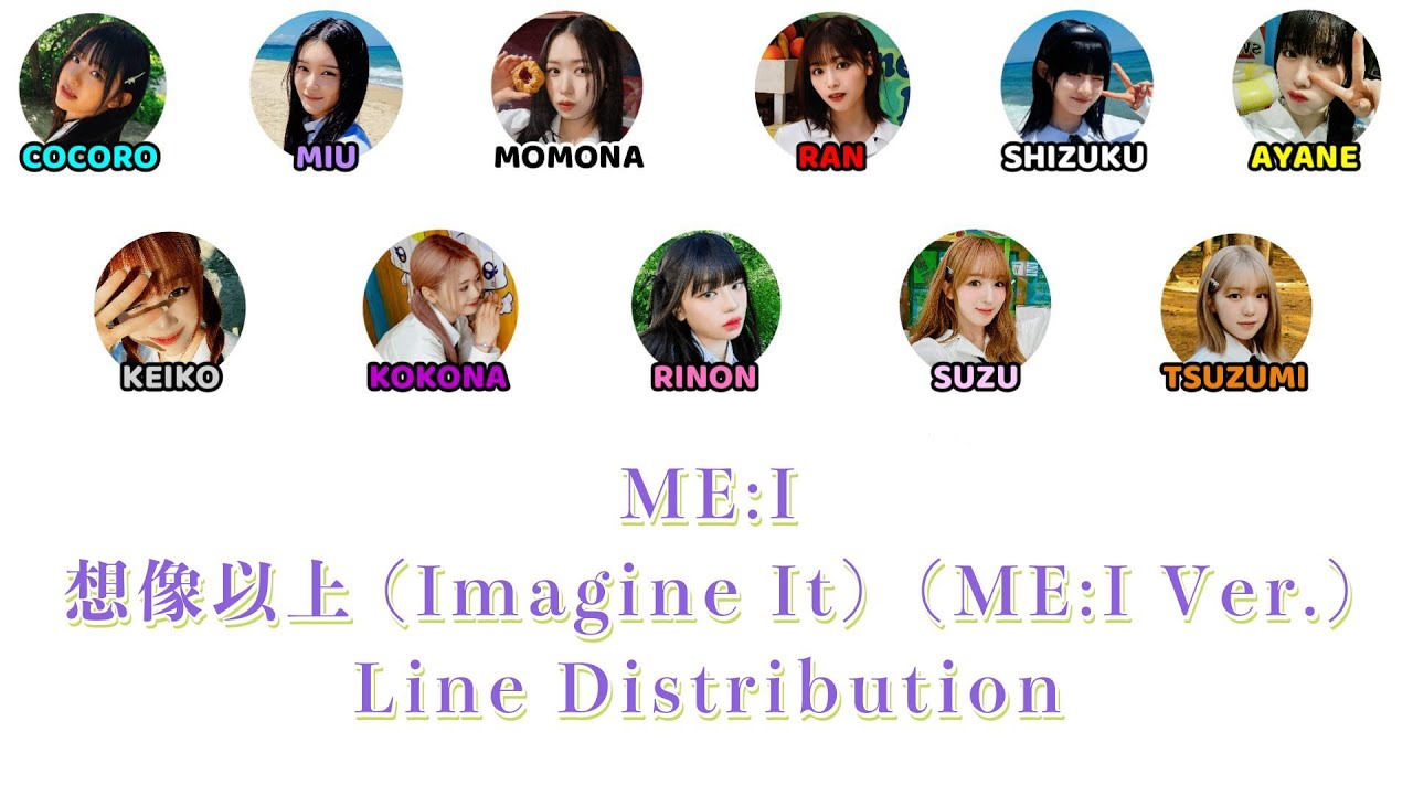 ME:I - 想像以上 (Imagine It) (ME:I Ver.)  Line Distribution　【歌詞/パート分け/歌割り】