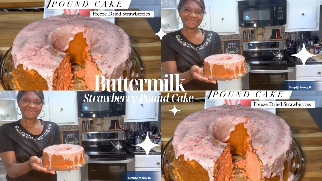 Strawberry Pound Cake | Freeze Dried Strawberries