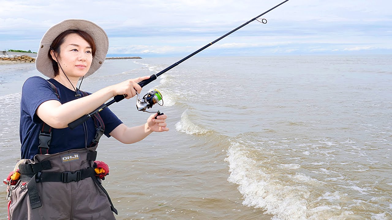 高級魚マゴチを食べたくて、海岸へ釣りに行きました。