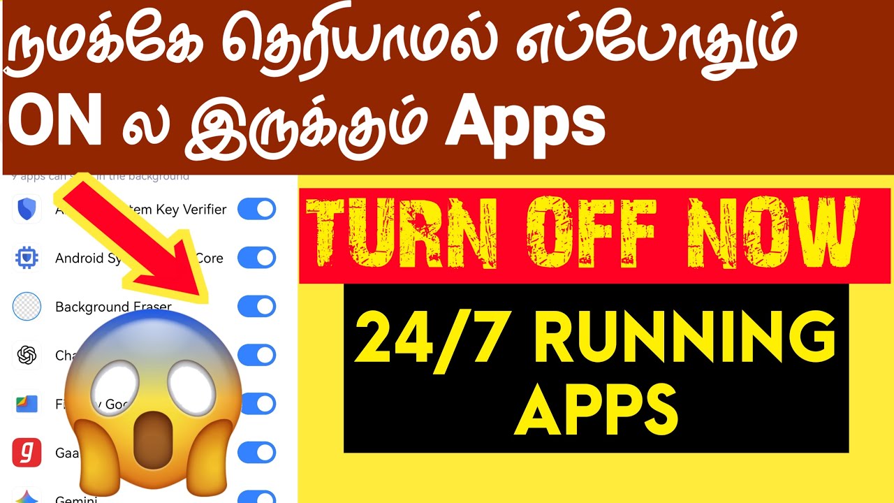 TURN OFF – Hidden Apps Running Your Phone 24/7 | Battery & Privacy Risk | Never Sleep Apps in Tamil