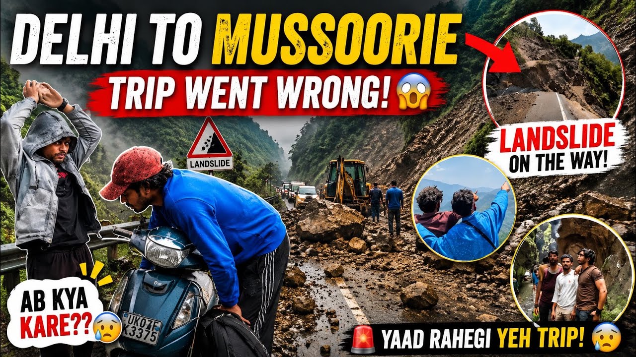 Delhi to Mussoorie Trip Went WRONG 😱 | Landslide on the Way | Part-1