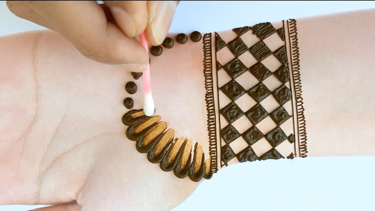 Beautiful easy Trick Mehndi design for front hands - Simple Mehndi design - New Mehandi ka design