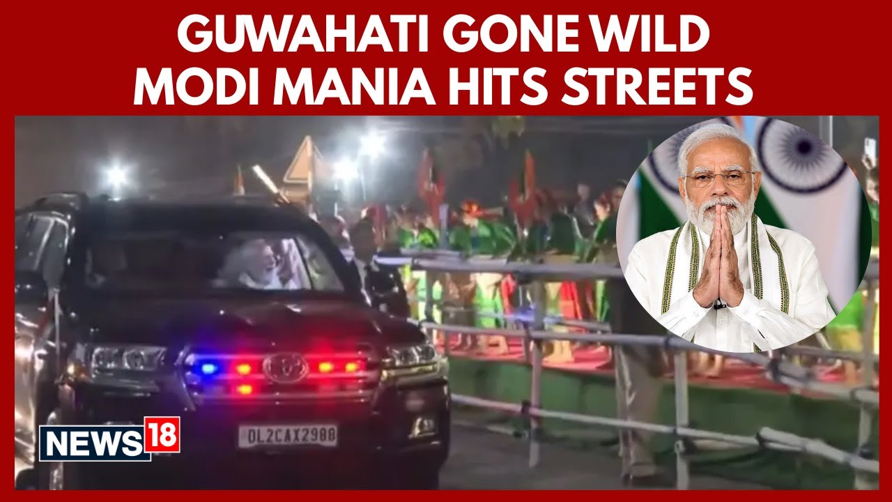 PM Modi's Grand Roadshow in Guwahati | Massive Crowds & Election Fever in Assam 2026 | N18V