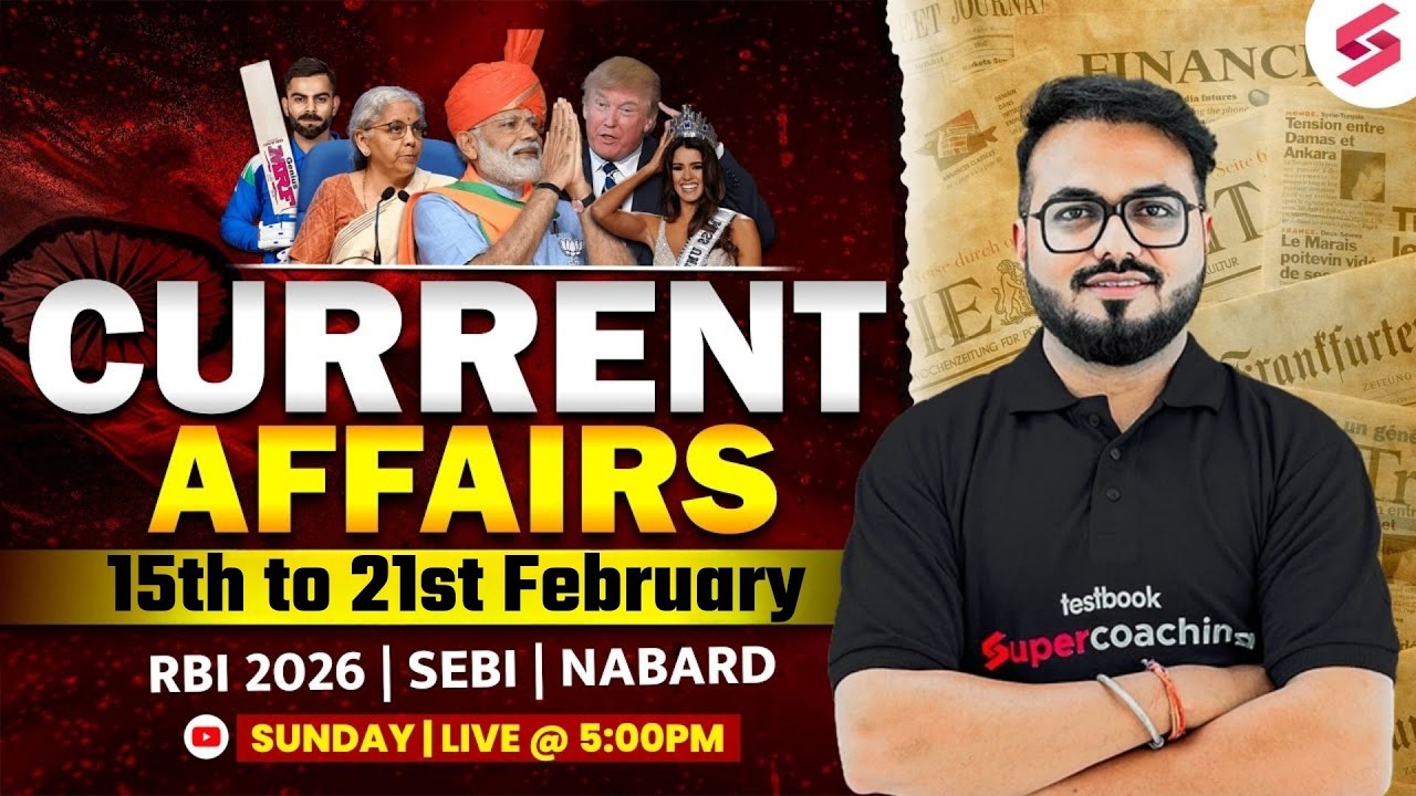 Weekly Current Affairs MCQs for RBI Grade B 2026 | NABARD Grade A | SEBI Grade A by Pushpak Sir