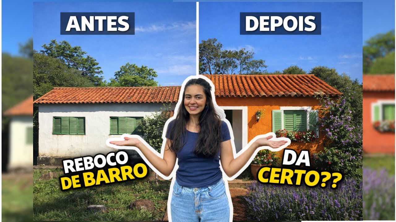 Refiz o reboco da fachada do SÍTIO com BARRO — gastei quase nada 🏠🛠️
