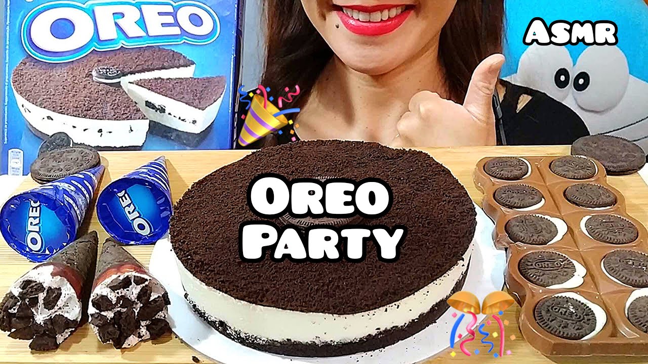 ASMR OREO PARTY (CHEESECAKE, ICE CREAM CONES, CHOCOLATE) Mukbang 먹방 Eating Sounds
