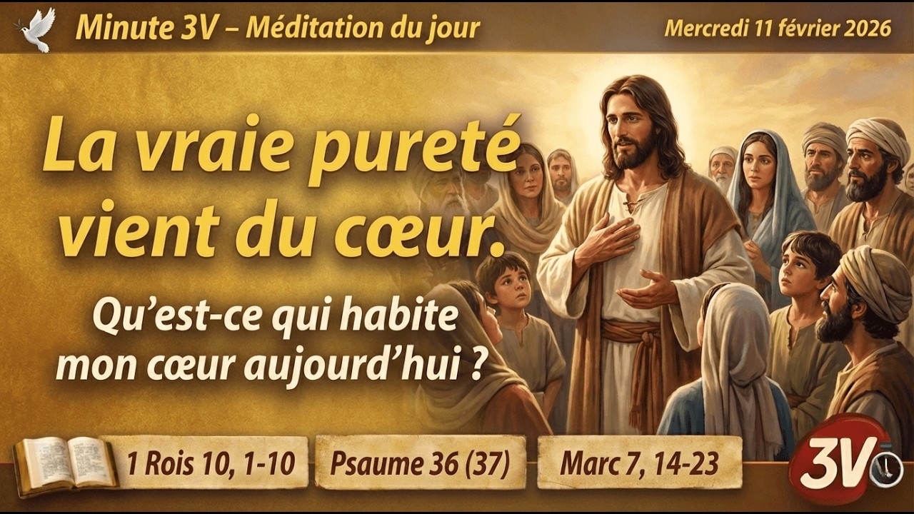 QU'EST CE QUI SORT DE MON COEUR? || MEDITATION DU JOUR||MINUTE 3V-11 FEVRIER 2026|| T.O A
