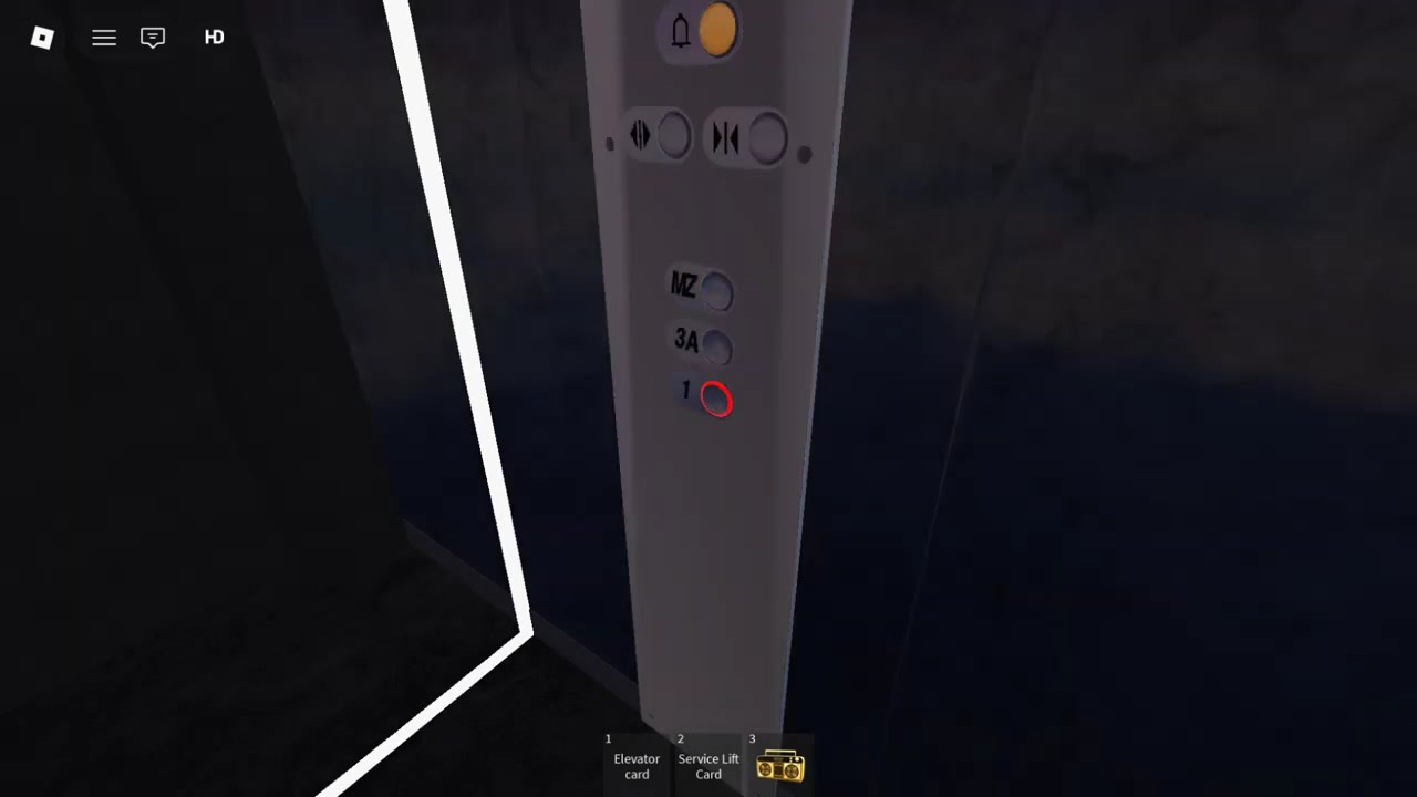 Taking the elevators towards Headquarter Hotel at H671 Headquarters in Roblox