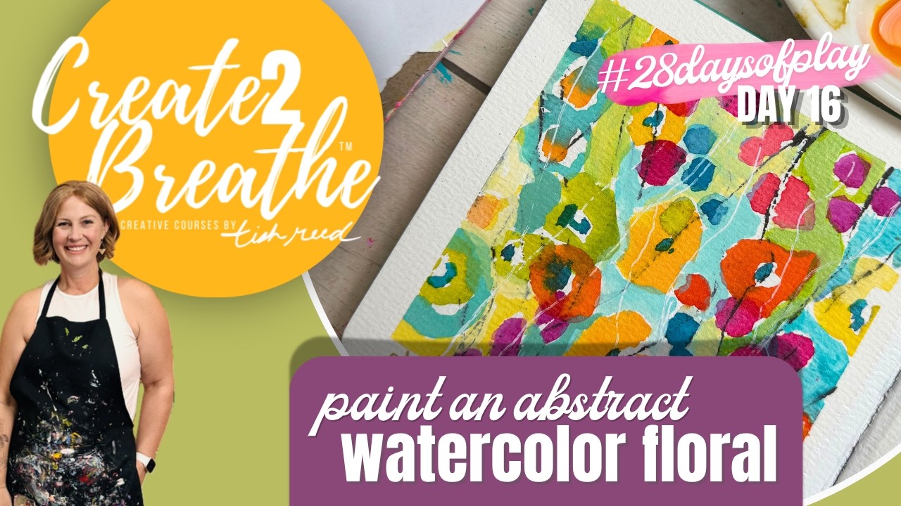 Painting an Expansive Abstract Floral with Watercolor and Acrylics