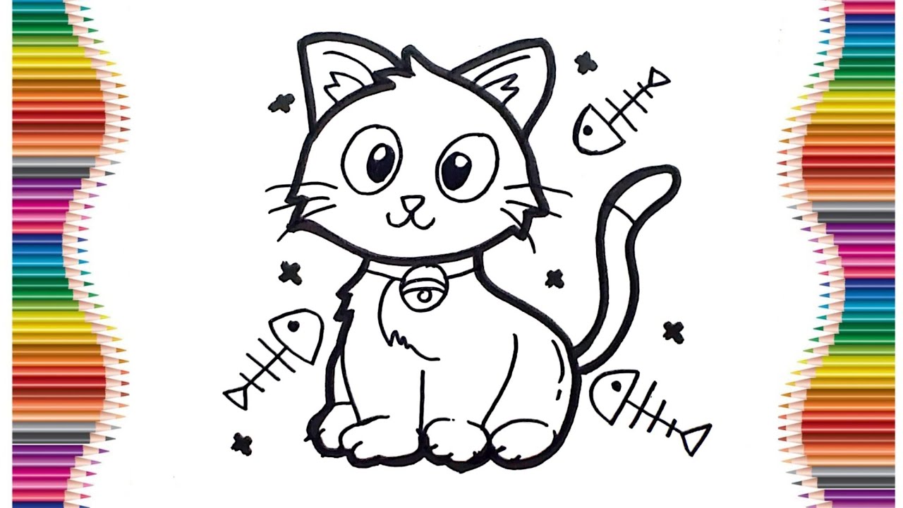 Cara Menggambar Kucing Lucu 🐱 | Menggambar Kawaii Mudah untuk Anak