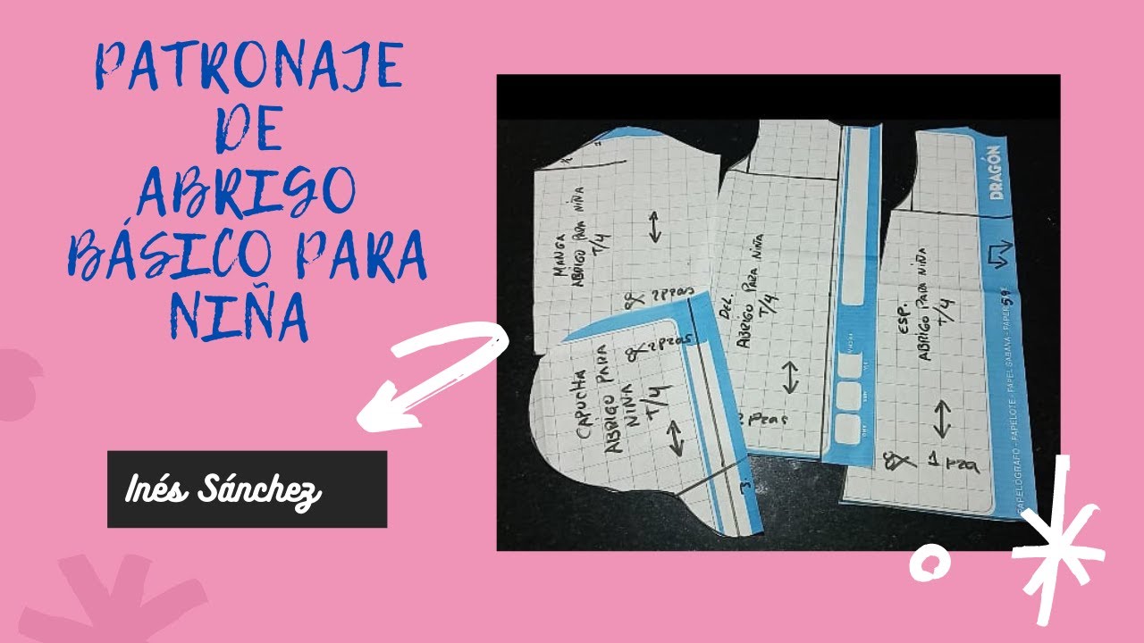 PATRONAJE DE ABRIGO BÁSICO PARA NIÑA T/ 4 #confeccion, #costura,  #patronaje, #moldes