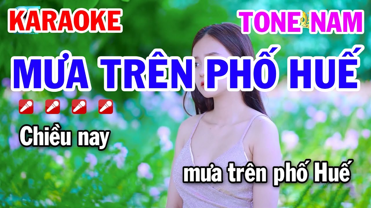 Karaoke Mưa Trên Phố Huế Tone Nam Nhạc Sống Tuấn Cò