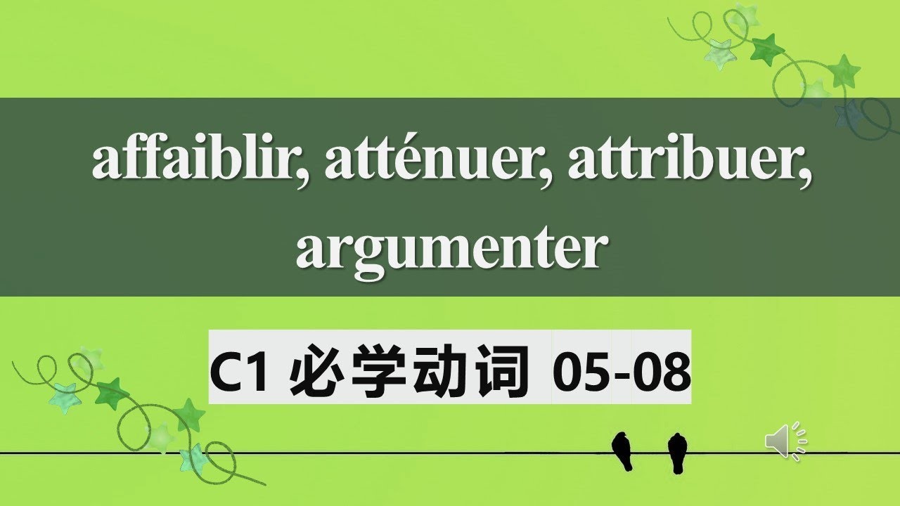 C1法语必学动词 常见用法及动词变位2  affaiblir, atténuer, attribuer, argumenter 05 08