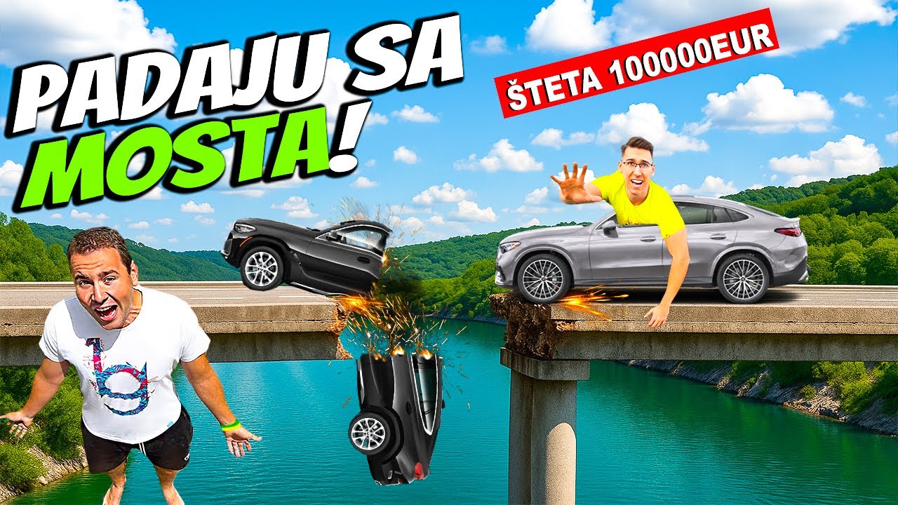 PRESKAČEM SRUŠENI MOST SA AUTIMA OD JUTJUBERA! *Šteta 100.000 eura*