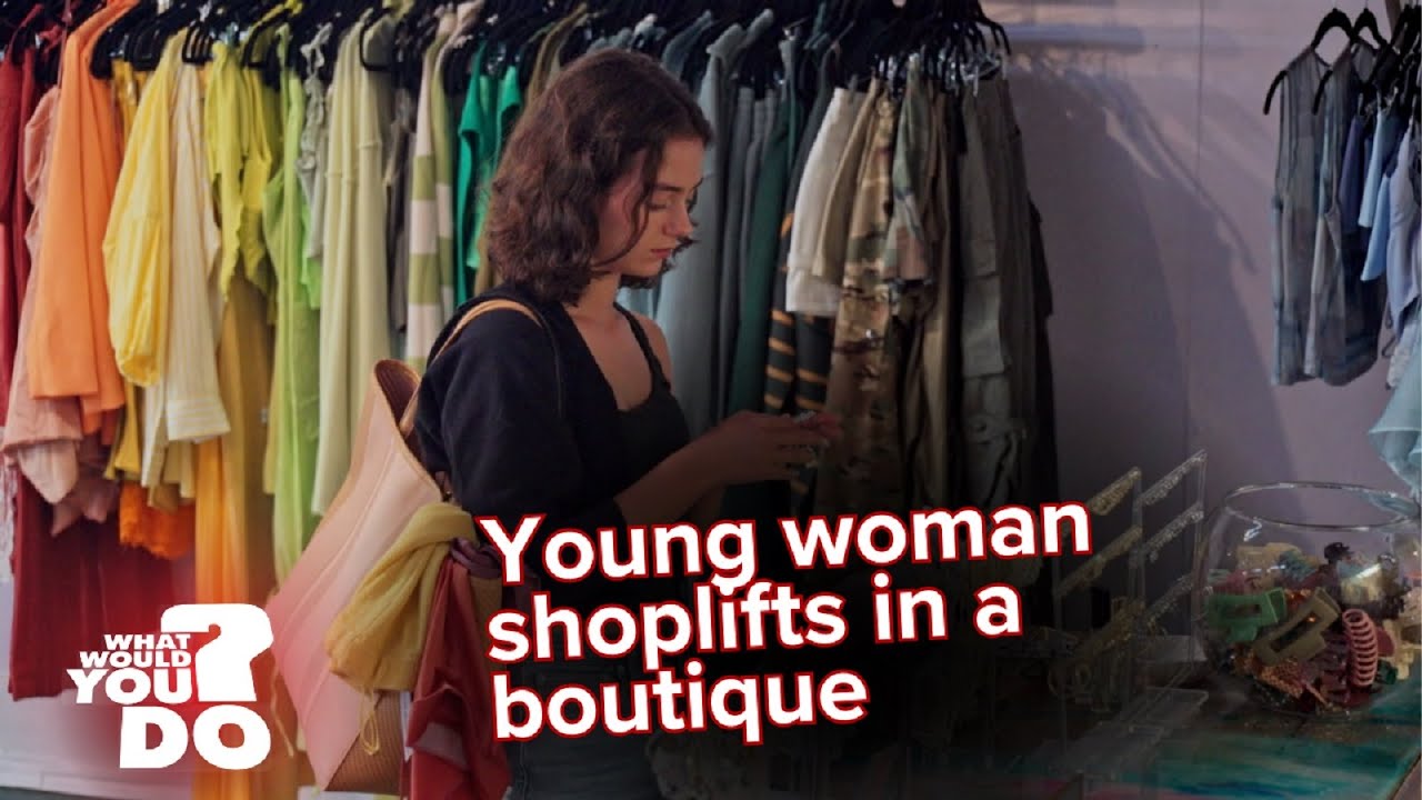 Brazen shoplifter at a boutique store