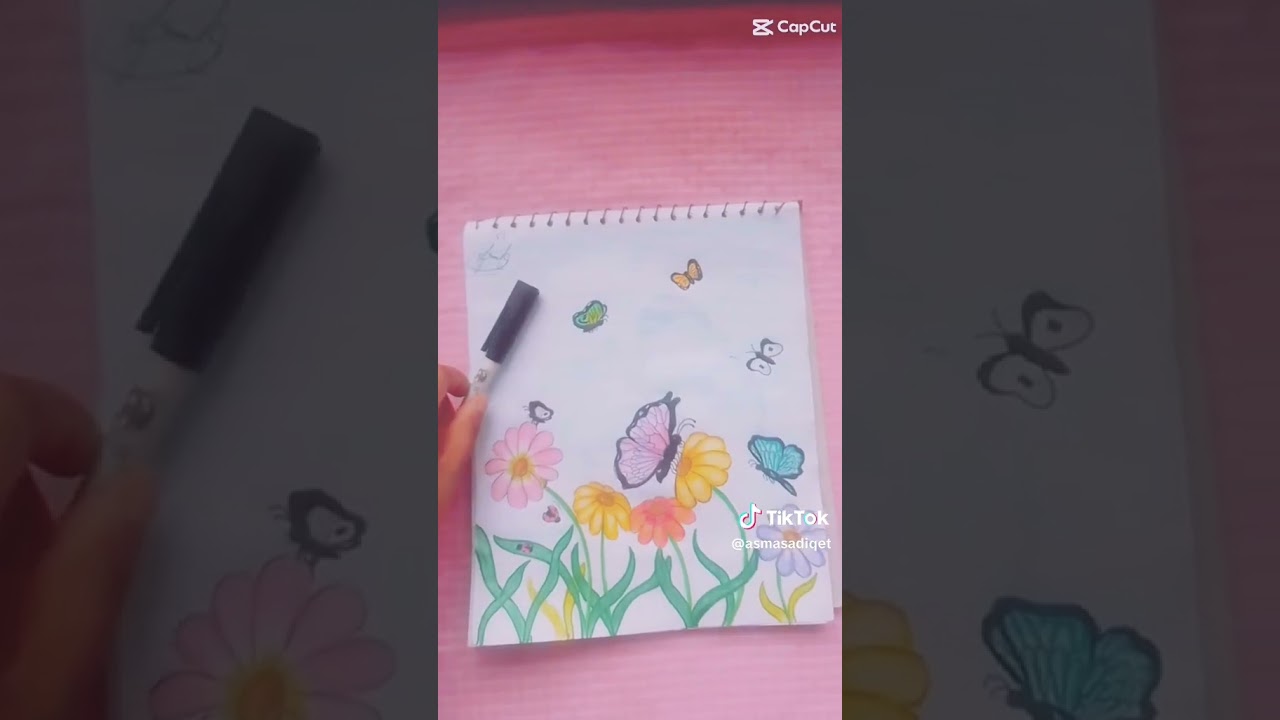 short: flowers and beautiful butterfly 